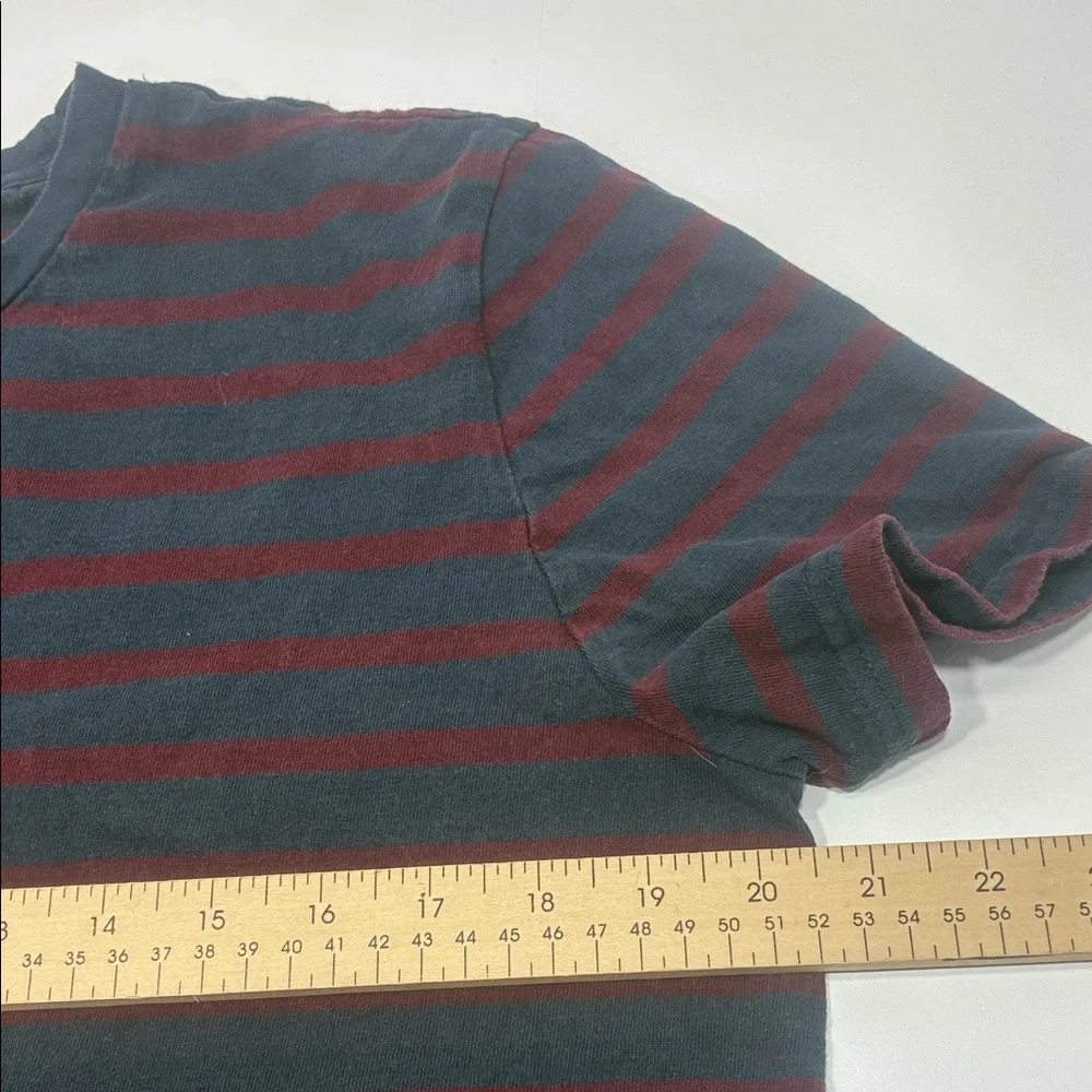Everlane T-shirt Men‎ Size Large Short Sleeve Blue and Red Stripes Crewneck - Picture 5 of 8